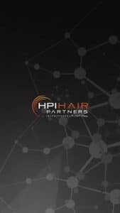 HPIHair Partners logo on a black blackground