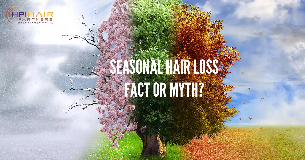Four seasons in a photo. Seasonal hair loss, also known as telogen effluvium.