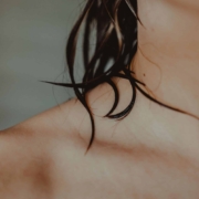 Wet hair in the shower