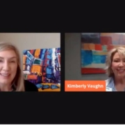 Two women are having a morning interview on a video screen.