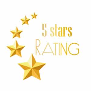 Five-star rating in yellow