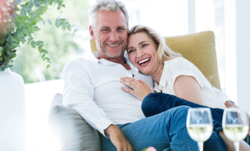 Two People Drinking Wine