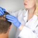 Doctor examining patient's hair