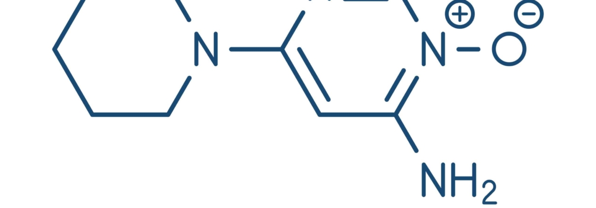 The low dose chemical structure of minoxidil for hair loss.