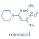 The low dose chemical structure of minoxidil for hair loss.