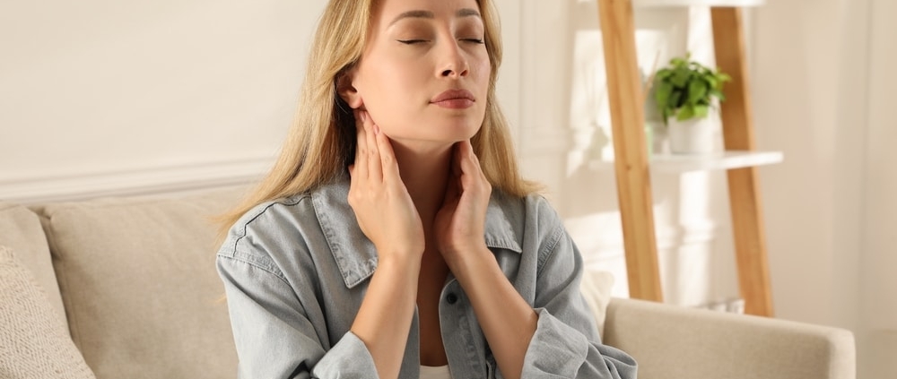 A woman with thyroid
