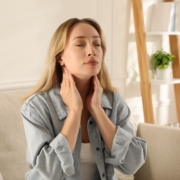 A woman with thyroid