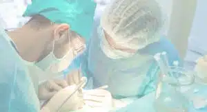 Doctors doing hair transplant